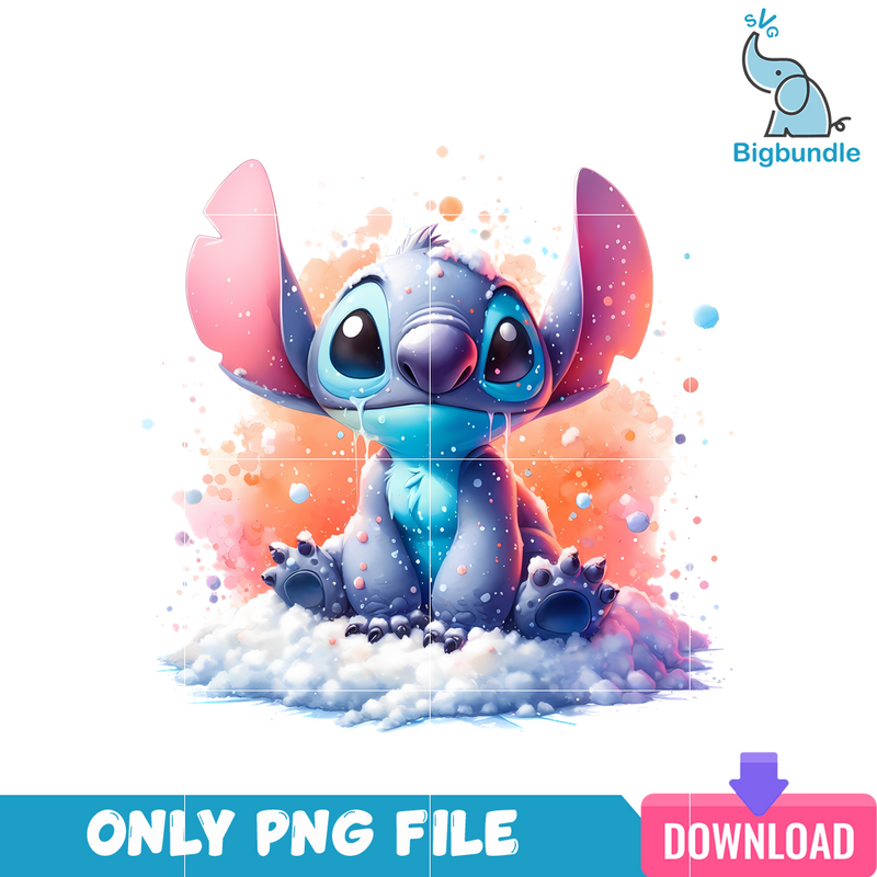 Stitch Snow Melting PNG