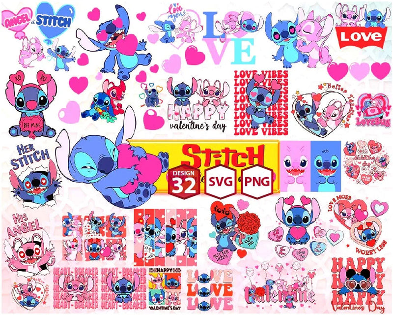 Stitch Valentine’s Day SVG bundle