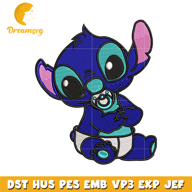 Stitch baby embroidery design