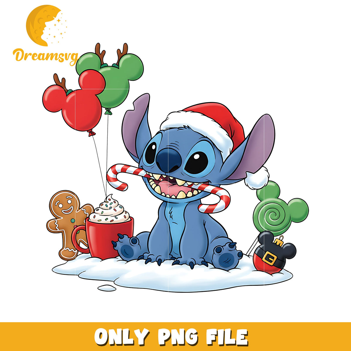 Stitch christmas png, christmas season png, disney png