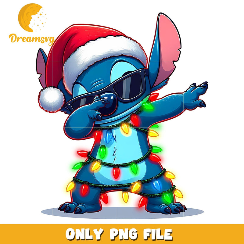 Stitch hip hop christmas light png, stitch pictures png