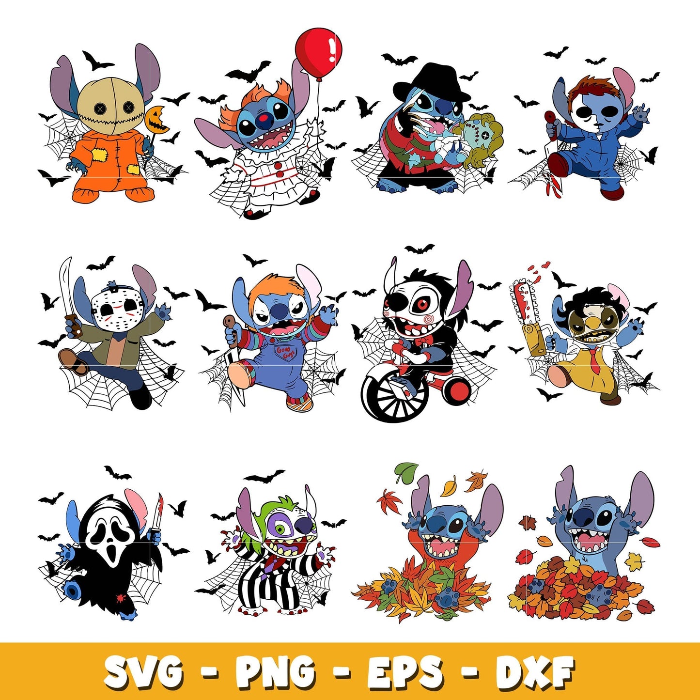 Disney Stitch Halloween bundle svg, Disney svg, Digital download