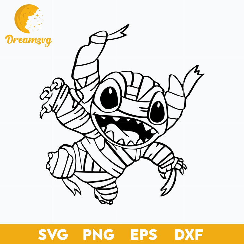 Stitch mummy Horror Halloween svg, Halloween svg, png, dxf, eps digital file.