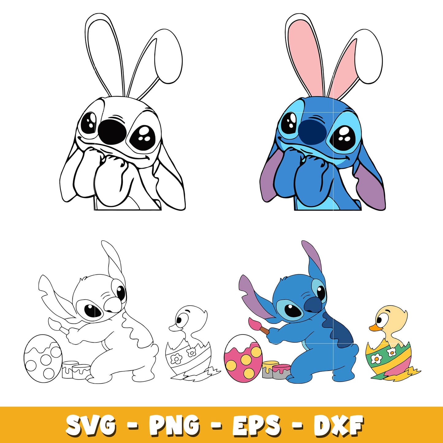 Disney Stitch baby rabbit bundle svg, Disney svg, Digital download