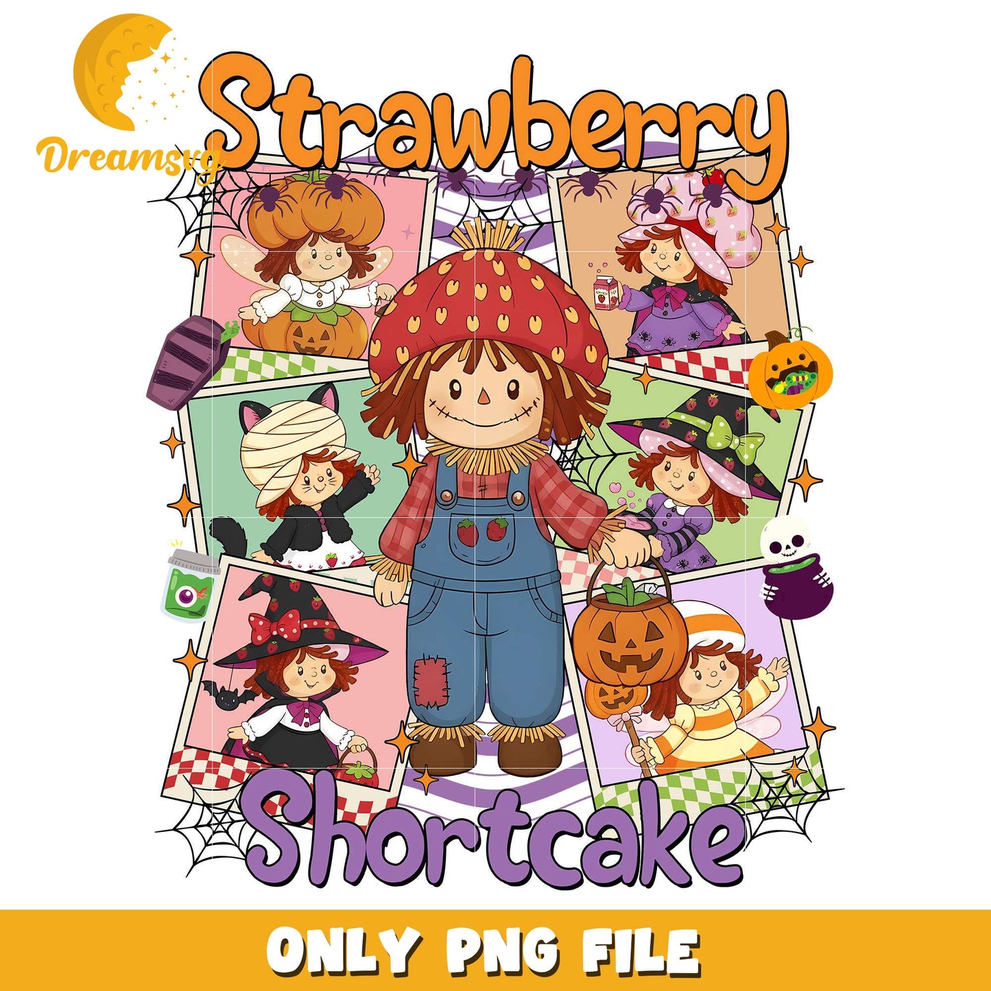 Strawberry shortcake png, halloween eve png, halloween ends png
