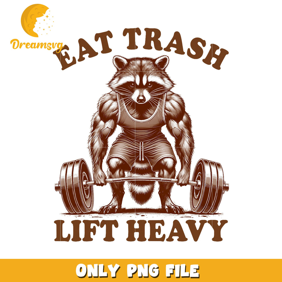 Strong Raccoon Weightlifting PNG
