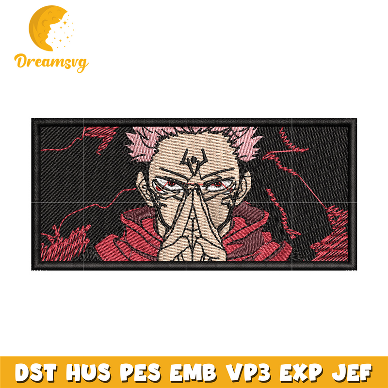 Sukuna Embroidery Design, Jujutsu kaisen Embroidery