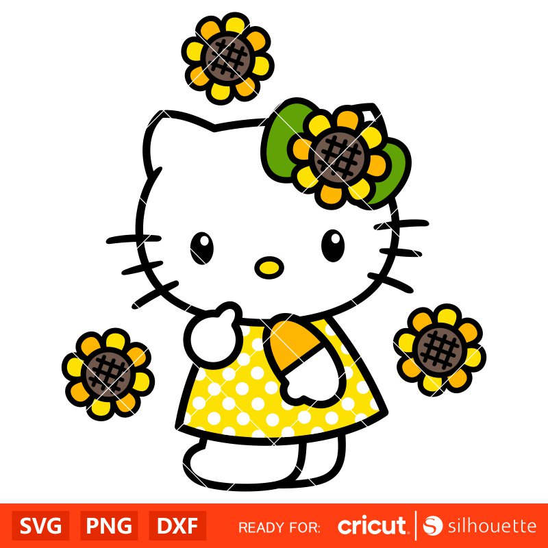 Sunflower Hello Kitty Svg