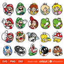 Super Mario Characters Bundle Svg, Mario Characters Svg, Super Mario Svg, Mario Bros Svg, Cricut, Silhouette Vector Cut File