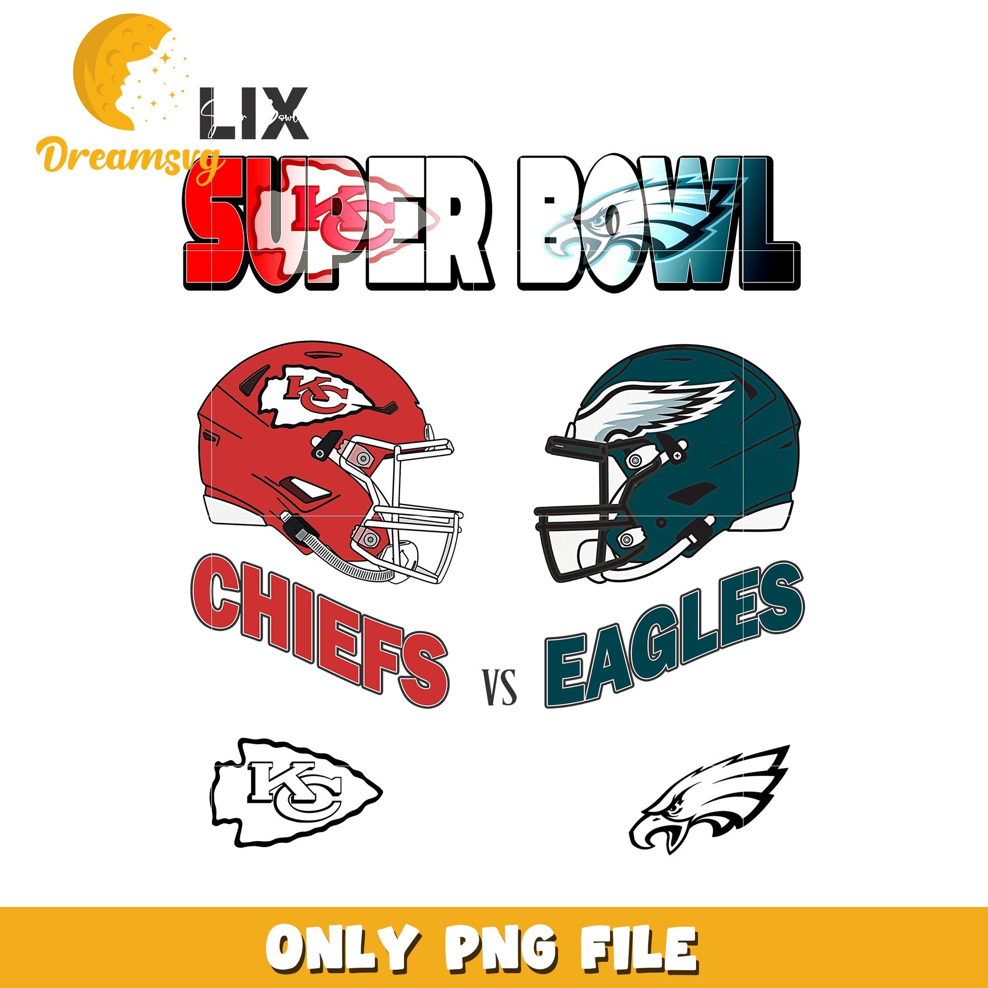 Super Bowl Chiefs vs Eagles PNG File Download