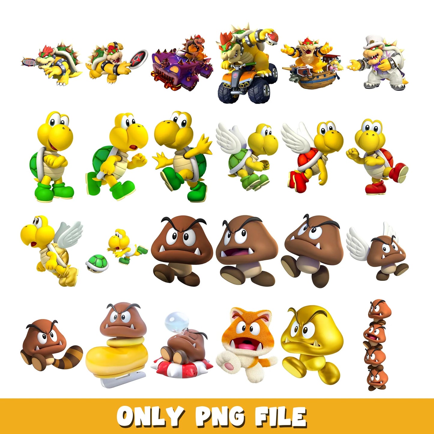 Super Mario SVG Bundle, Mario Birthday SVG, Super Mario Alphabet SVG, Mario Bros Clipart PNG Vector Files