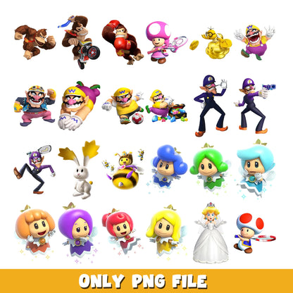 Super Mario SVG Bundle, Mario Birthday SVG, Super Mario Alphabet SVG, Mario Bros Clipart PNG Vector Files