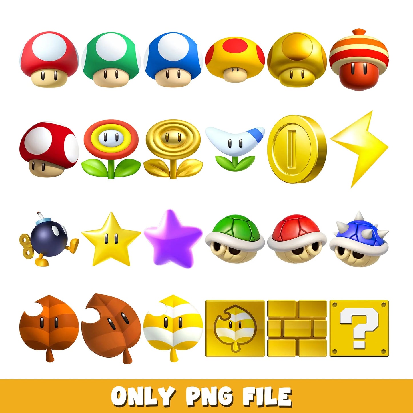 Super Mario SVG Bundle, Mario Birthday SVG, Super Mario Alphabet SVG, Mario Bros Clipart PNG Vector Files