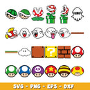 Super Mario Icons svg, Supper Mario bundle svg, cartoon svg