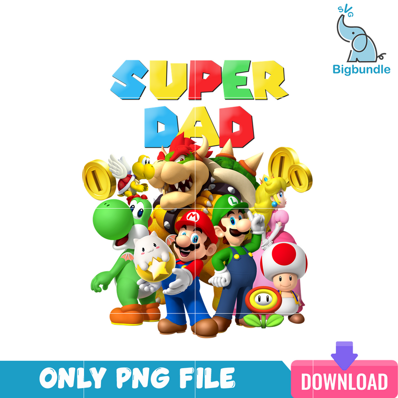 Super Dad Mario PNG