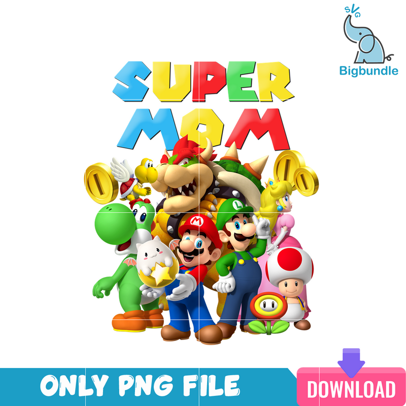 Super Mom Mario PNG