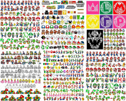 1200+ Super Mario svg,png,dxf,eps, Clipart bundle, Mega Files for cricut, Super Mario movie bundle