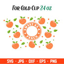 Sweet As A Peach Full Wrap Svg, Starbucks Svg, Coffee Ring Svg, Cold Cup Svg, Cricut, Silhouette Vector Cut File