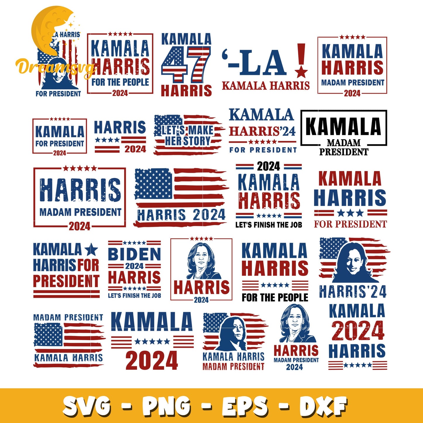 Harris 2024 america bundle svg, kamala harris 2024 logo svg