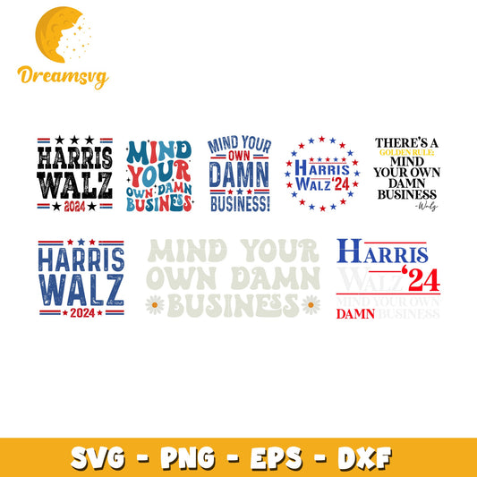 Harris walz 2024 logo bundle svg, kamala harris logo svg