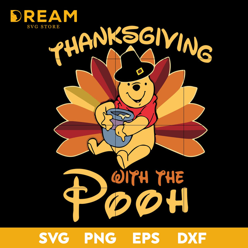 Thanksgiving with the pooh svg, thanksgiving day svg, png, dxf, eps digital file TGV0511205L