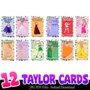 Taylor Cards Bundle Jpg Pdf 12+ Taylor Version Jpg Instant Download