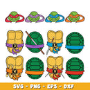 Ninja Turtles Clipart Bundle, Alphabet SVG, Teenage Mutant Ninja Turtles SVG Cut Files for Cricut / Silhouette, PNG DXF