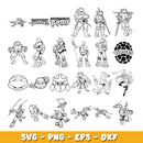 Ninja Turtles Clipart Bundle, Alphabet SVG, Teenage Mutant Ninja Turtles SVG Cut Files for Cricut / Silhouette, PNG DXF