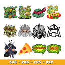 Ninja Turtles Clipart Bundle, Alphabet SVG, Teenage Mutant Ninja Turtles SVG Cut Files for Cricut / Silhouette, PNG DXF