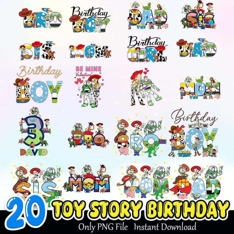 Toy Story Birthday Bundle PNG 20+ Toy Story Characters PNG Instant Download