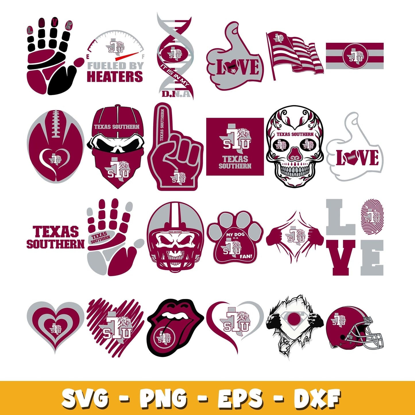 Texas Southern Tigers Football Bundle svg, Texas Southern Tigers logo svg, ncaa svg