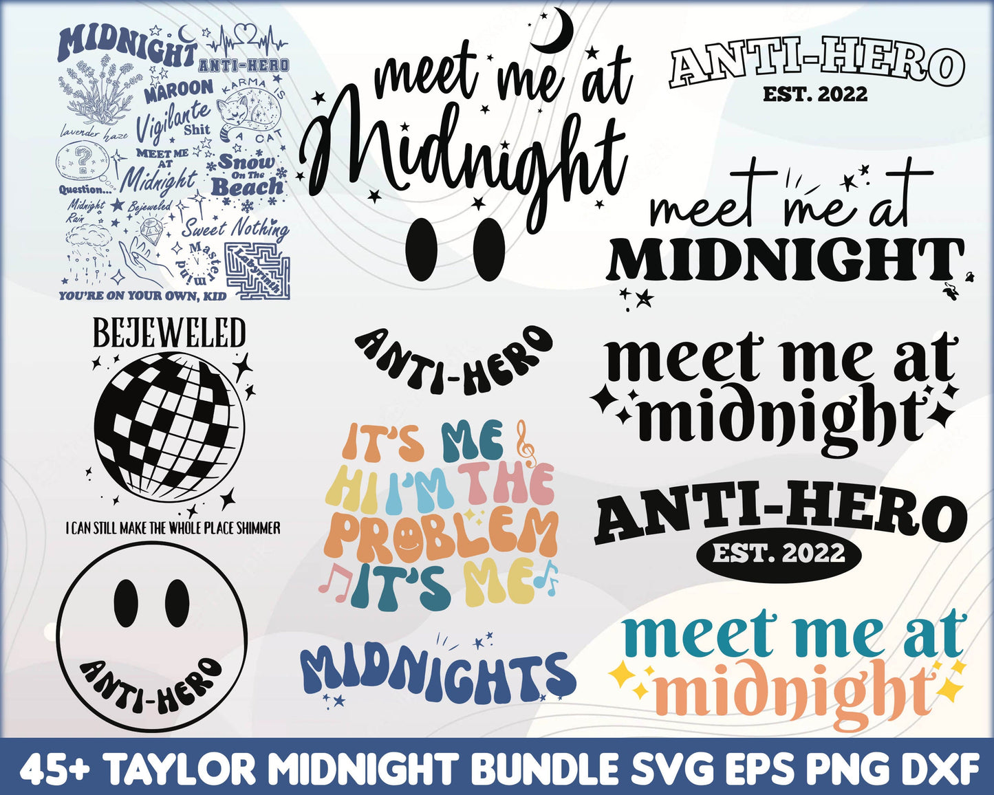 45+ Midnight bundle, Taylor Midnight bundle, Taylor Swift Inspired SVG PNG EPS DXF, Cut File, Sublimation - Digital download