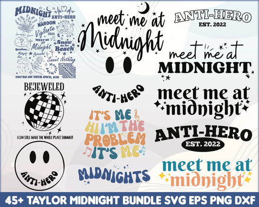 45+ Midnight bundle, Taylor Midnight bundle, Taylor Swift Inspired SVG PNG EPS DXF, Cut File, Sublimation - Digital download