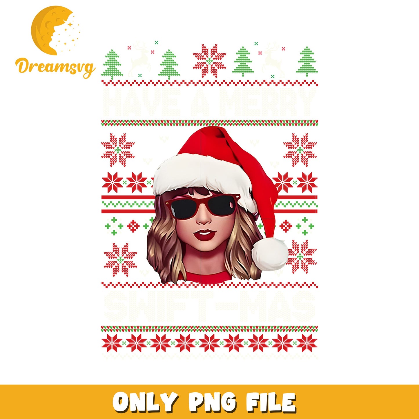 Taylor swift santa hat christmas pattern png, christmas png