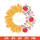 Teacher Sunflower Svg, Starbucks Svg, Coffee Ring Svg, Cold Cup Svg, Cricut, Silhouette Vector Cut File