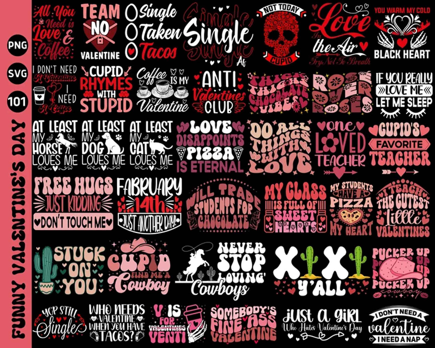 100+ Valentines Day Svg Png Bundle, Valentine Nurse Svg, Valentine Mom Svg, Teacher Valentine Svg, Funny Anti Valentine Cricut Sublimation Design