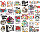 Teacher png bundle appreciation sublimation designs Teach Love Inspire Vibes off duty life work of Heart last day school gonna learn rainbow