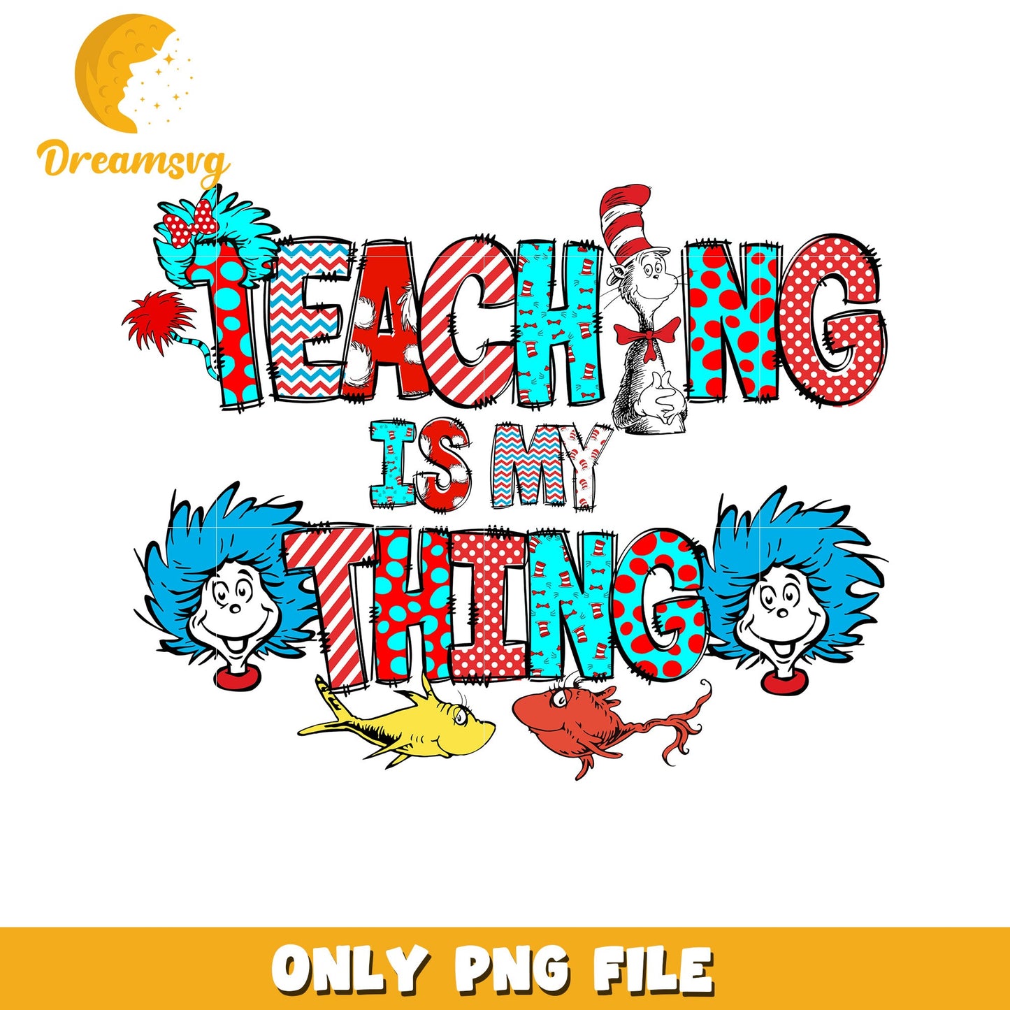 Teaching is My Thing Colorful PNG Illustration File