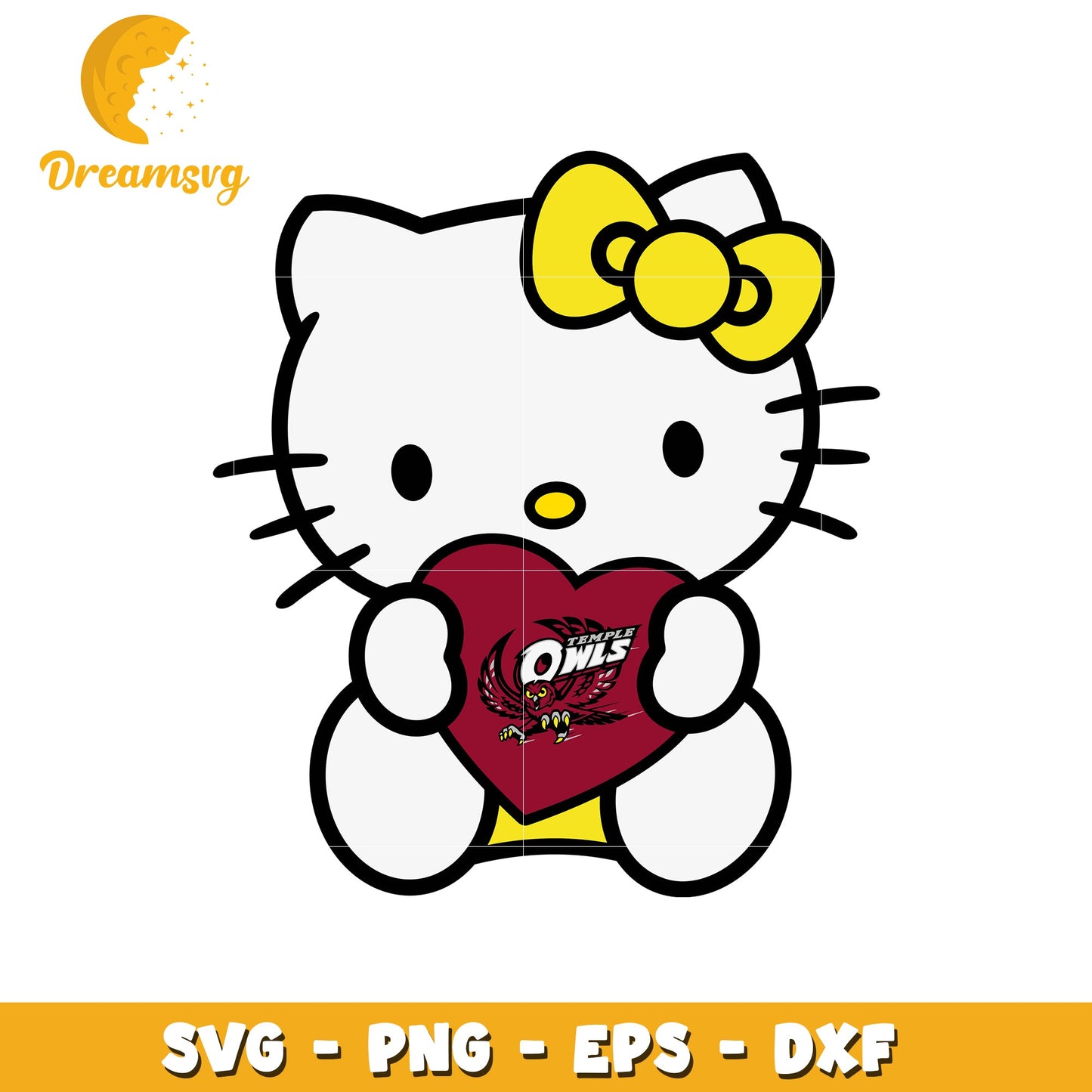Temple Owls Hello Kitty SVG