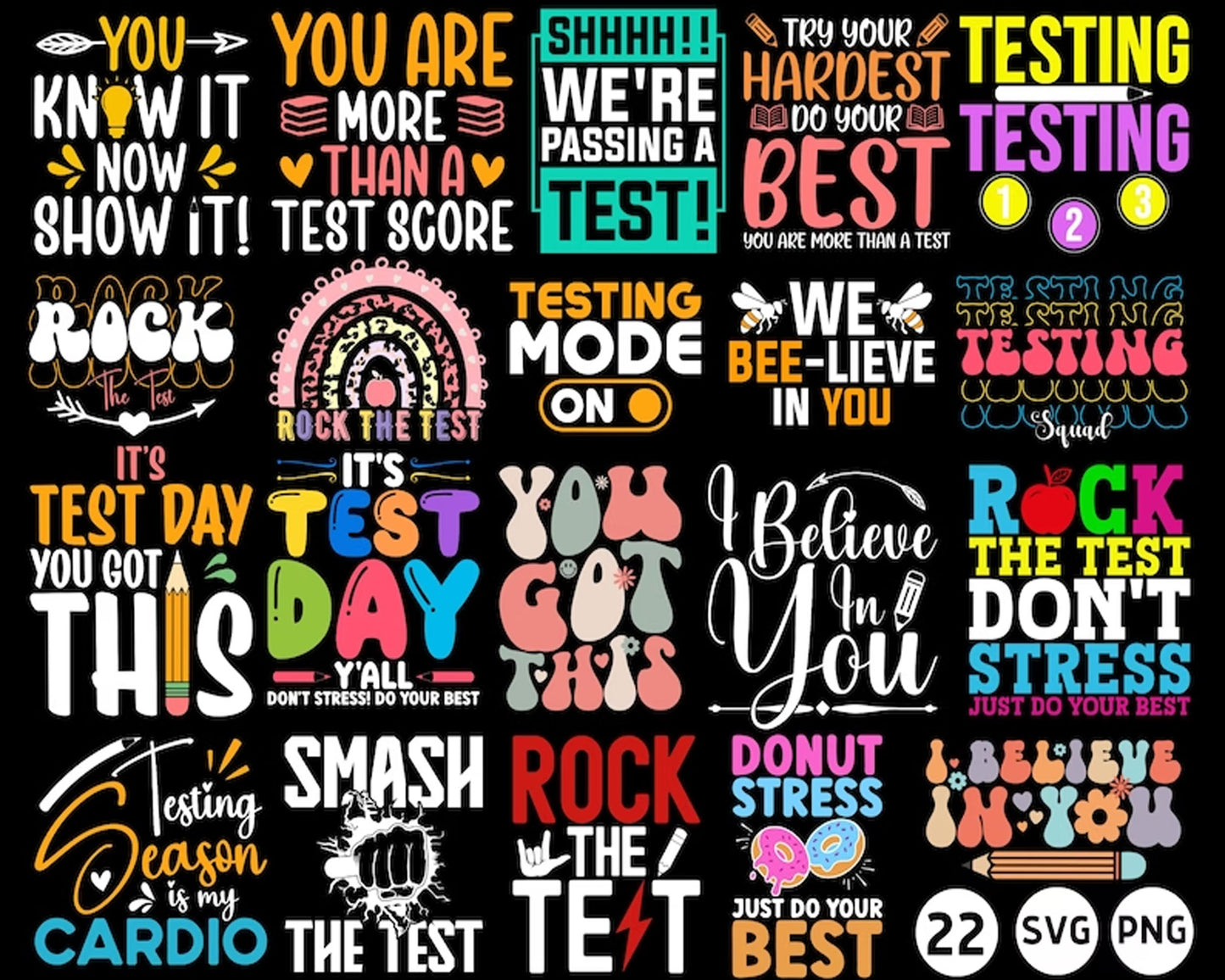 Test Day Svg Png Bundle, Testing Day Svg, State Testing Png, Test Day Bundle Cricut File Sublimation Designs