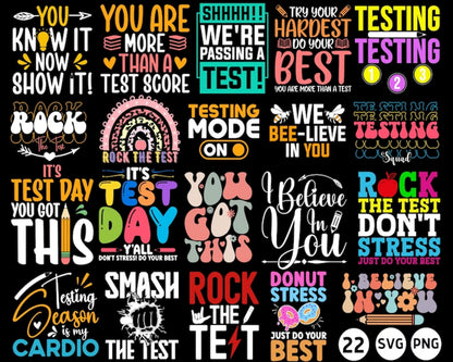 Test Day Svg Png Bundle, Testing Day Svg, State Testing Png, Test Day Bundle Cricut File Sublimation Designs