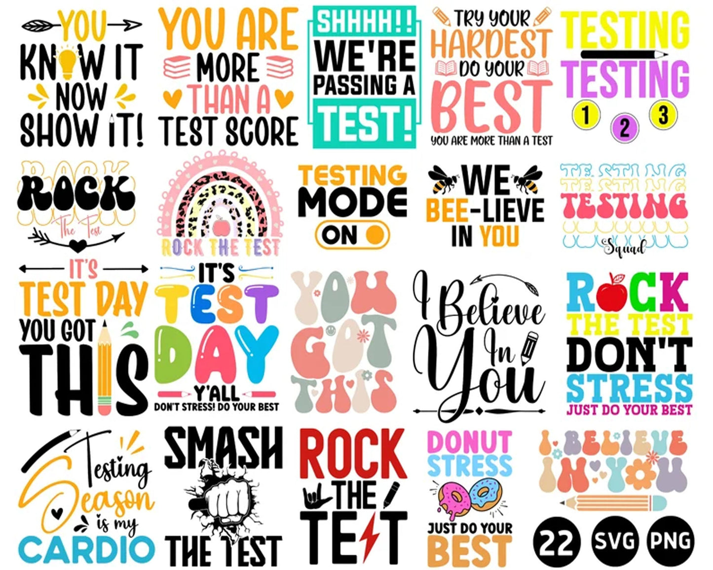 Test Day Svg Png Bundle, Testing Day Svg, State Testing Png, Test Day Bundle Cricut File Sublimation Designs