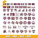 Texas a&m aggies logo design bundle svg, texas a&m aggies football svg