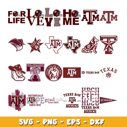 Aggies de Texas A&M Bundle svg, Aggies de Texas A&M logo svg, ncaa svg