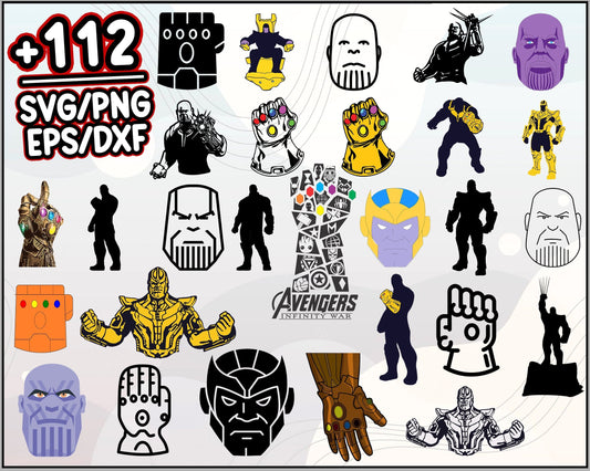 112+ Thanos Svg Bundle, Thanos logo, Thanos svg, Marvel Svg, Cartoon svg, png, dxf, eps digital file