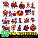 The Incredibles PNG Bundle Sublimation Instant Download