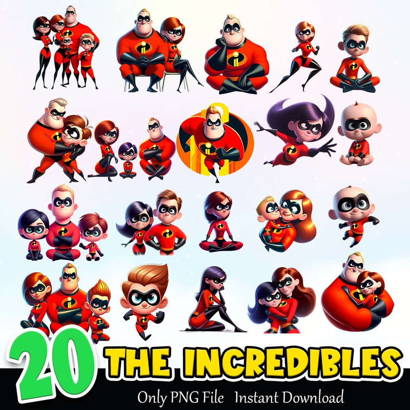 The Incredibles PNG Bundle Sublimation Instant Download