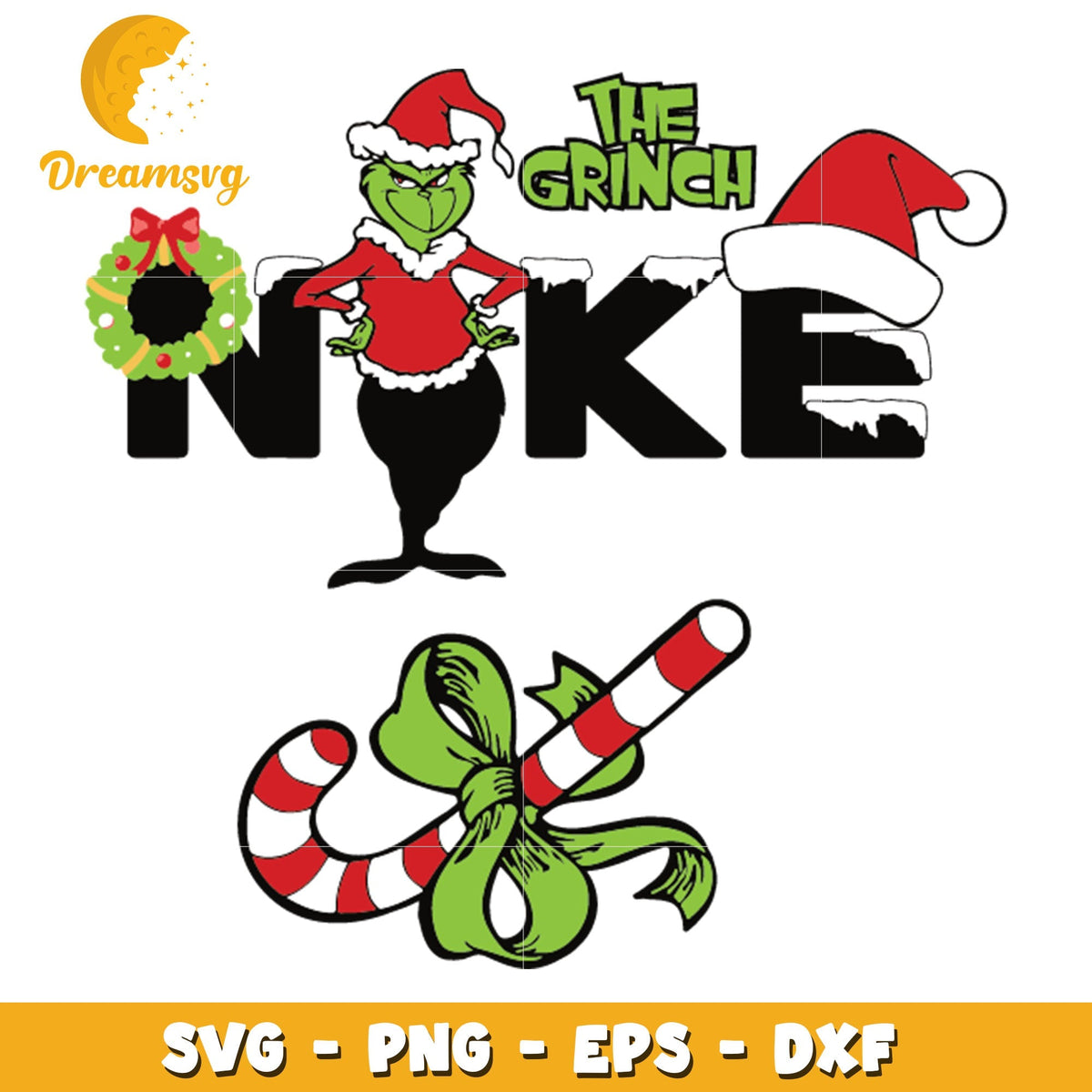 The Grinch Nike Candy canes Logo svg, Grinch svg, christmas svg