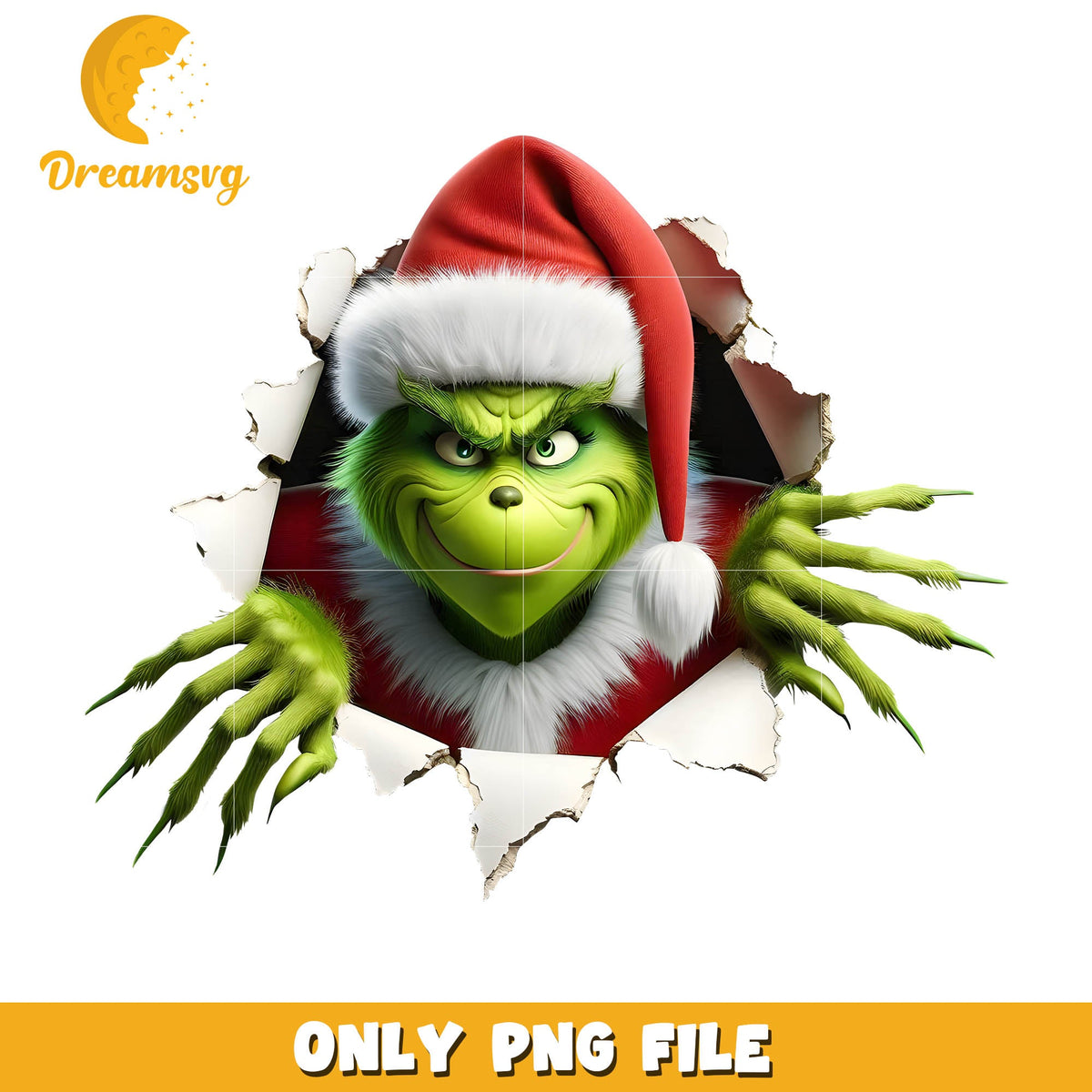 The grinch christmas face from paper 3d png, grinch smile png, grinch face png