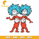 Thing 1 and Thing 2 Cartoon Characters SVG Instant Download File